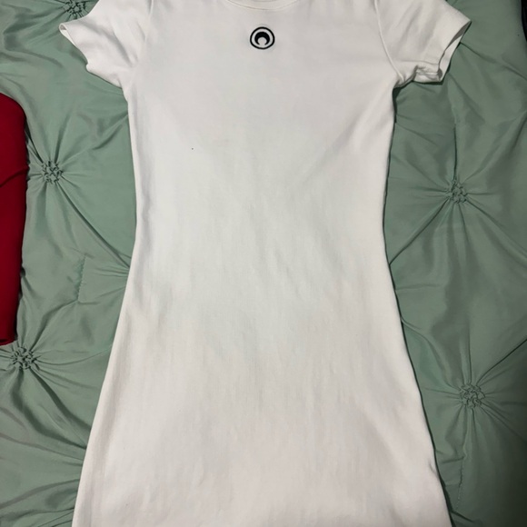 Marine Serre White Tee with Black Logo